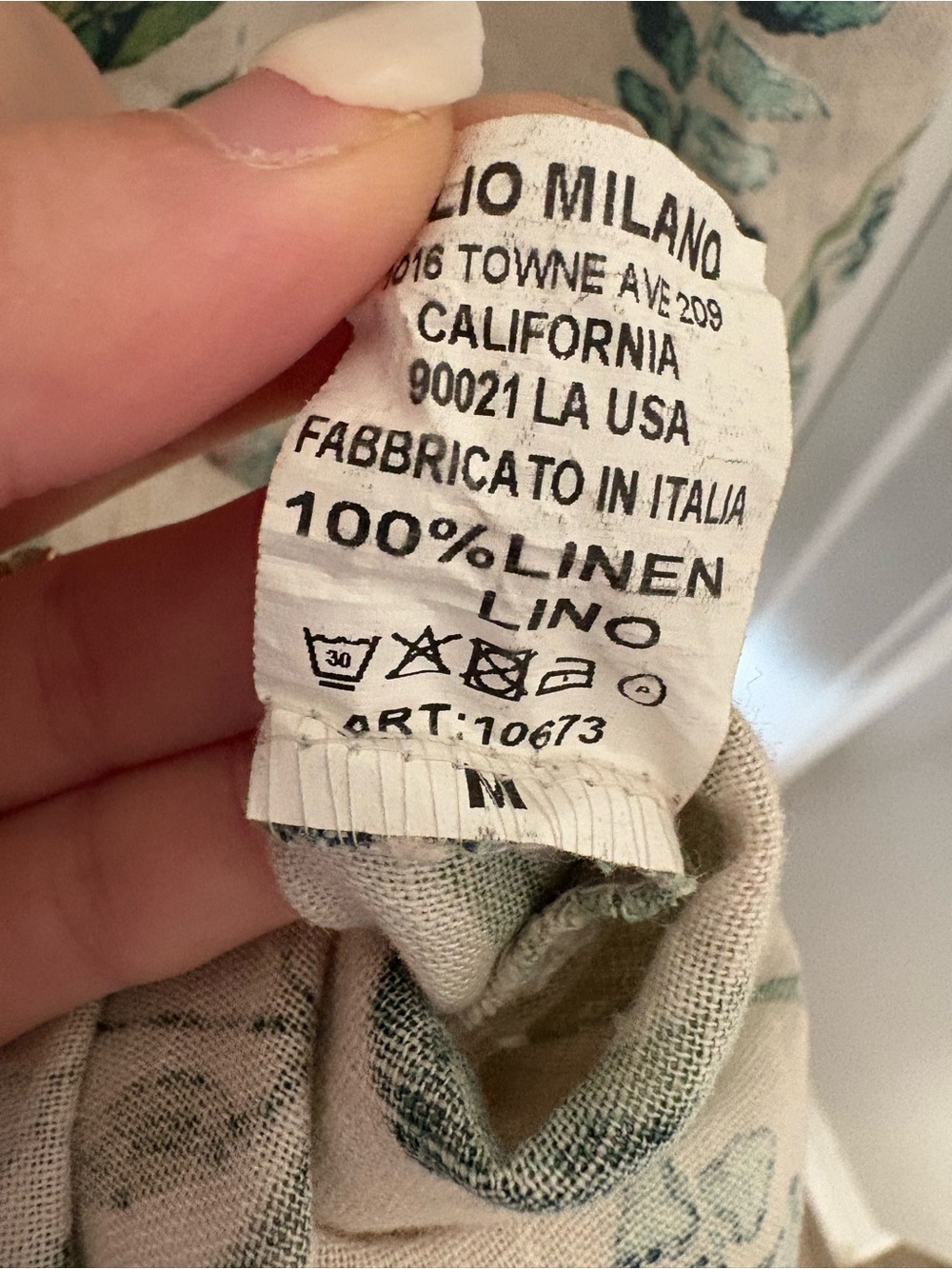 Milio Milano Sophisticated Elegance Italian Linen Botanical Print Dress Size M - Picture 5 of 5